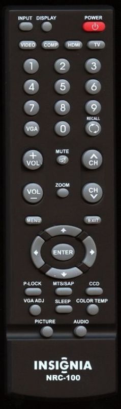 Insignia NRC-100 Remote Control
