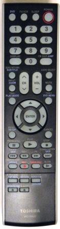 TOSHIBA 72783678 (WC-SB2) TV/DVD/VCR Remote Control