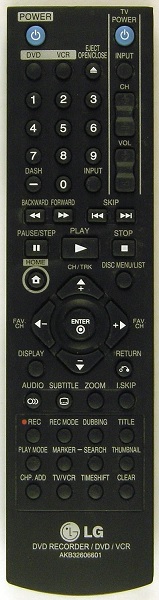 LG AKB32606601 DVD/VCR Remote