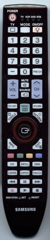 REMOTE CONTROL FOR SAMSUNG TV LN52A850S1F LN52A860S2F LN55A950D1F 