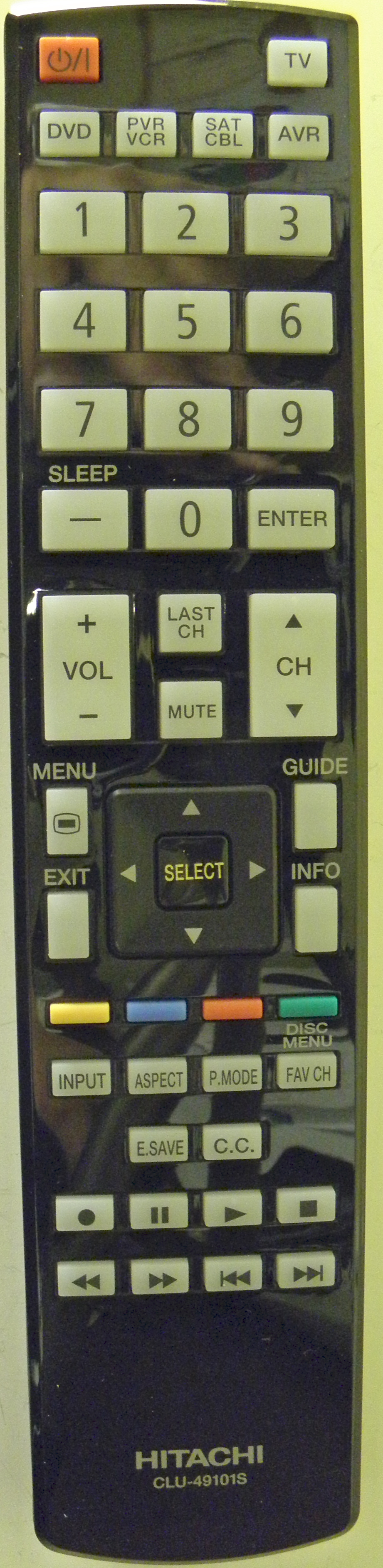 HITACHI CLU-49101S Remote Control