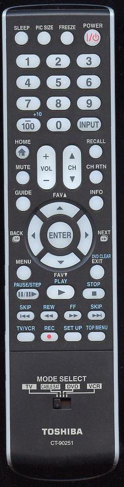 TOSHIBA CT-90251 Remote Control