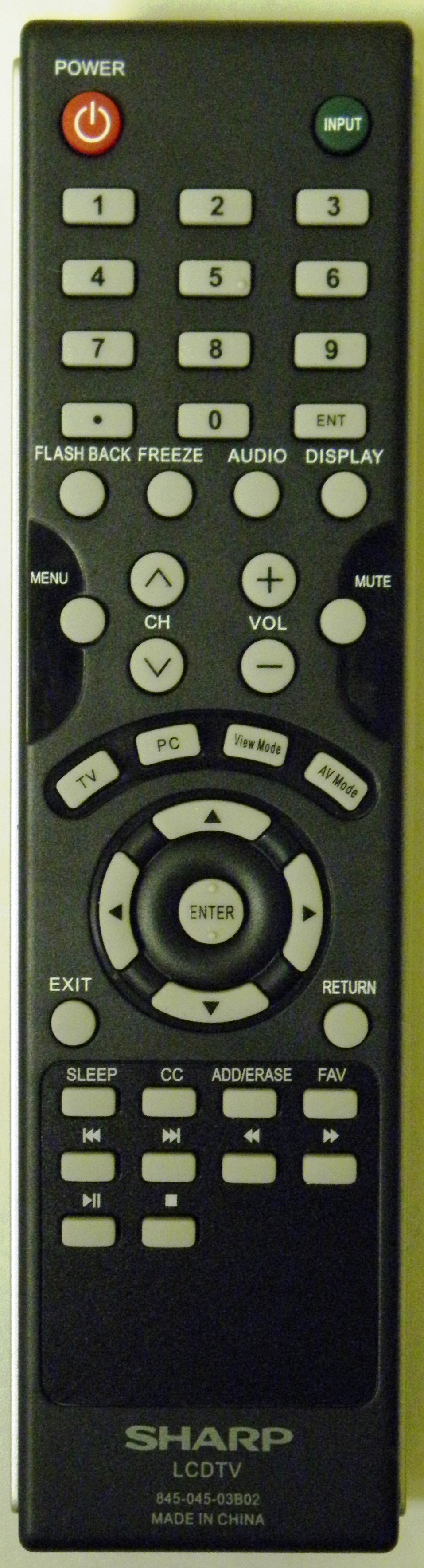 SHARP NQP84504503B02 845-045-03B02 TV Remote