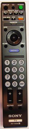 Replacement RM-YD028 Remote Control For Sony Smart TVs (Fits KD-L52V5100, RM-YD026)