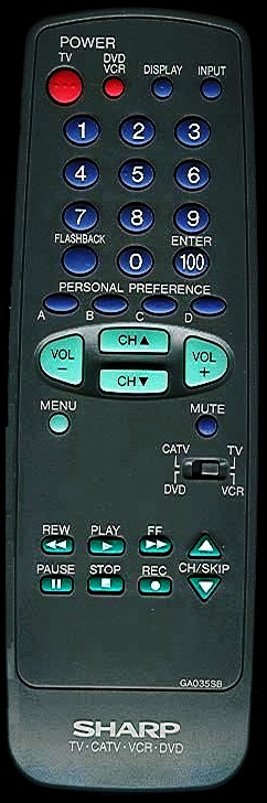 SHARP RRMCGA035WJSB - SHARP GA035SB TV Remote