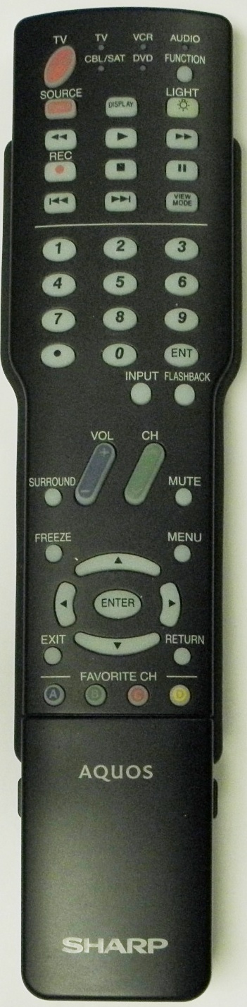 SHARP RRMCGA484WJSB - SHARP GA484WJSB TV Remote