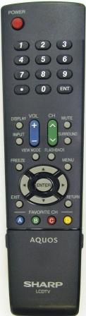 SHARP RRMCGA549WJSA - SHARP GA549WJSA Remote Control